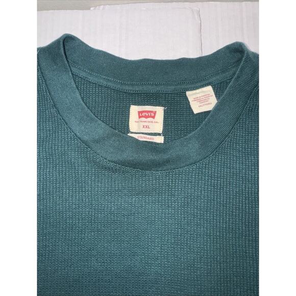Levis Men Green Long Sleeve Crew Neck Thermal Shirt Size XXL - Picture 2 of 12